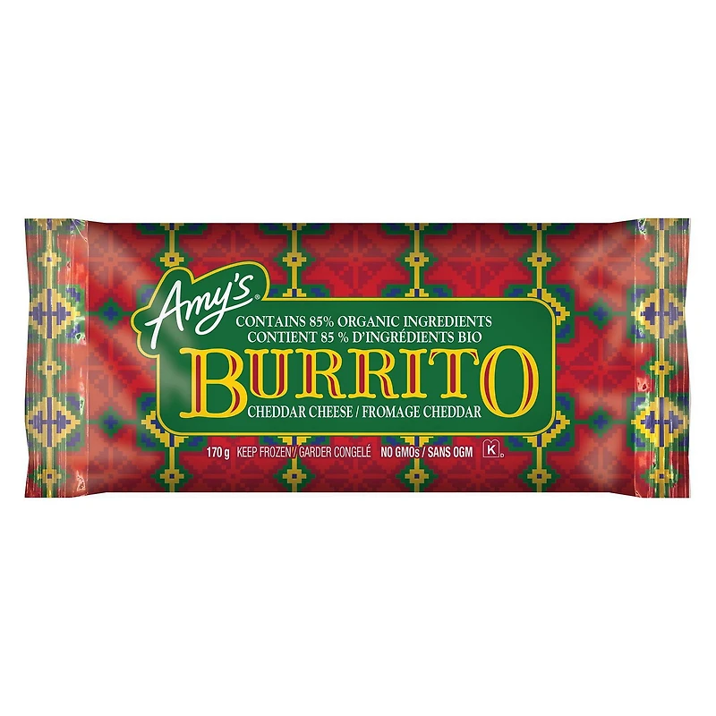 E-AMYS ORGANIC BN & CHEESE BURRITO, E-AMYS ORGANIC BN & CHEESE BURRITO