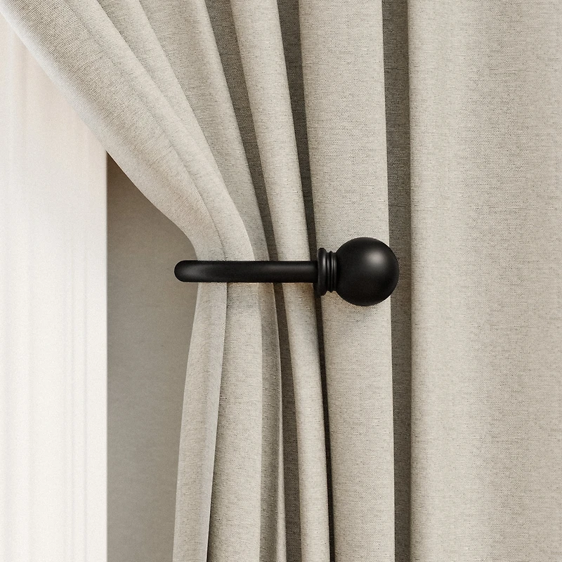 Mainstays Black Ball Curtain Rod Holdbacks (2 Count)