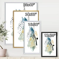 Designart Gouache Of Abstract Landscape With Mountain Moon FLOAT FRAME WALL ART