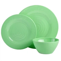Gibson Home Brist Multicolor 12 Piece Melamine Dinnerware Set, 4 Assorted Colors