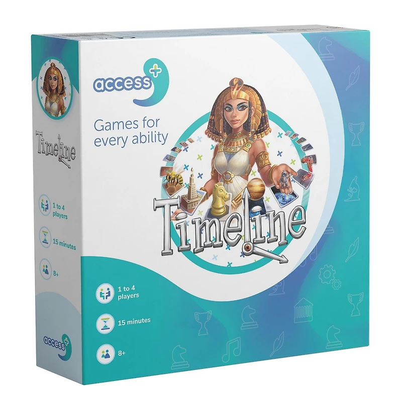 TIMELINE - ACCESS + ANGLAIS<br>Jeu de société adapté par les professionnels de la santé pour les troubles cognitifs TDAH et autisme Carte de jeux intelligente pour enfants et adultes 8+ 1-4 joueurs 15