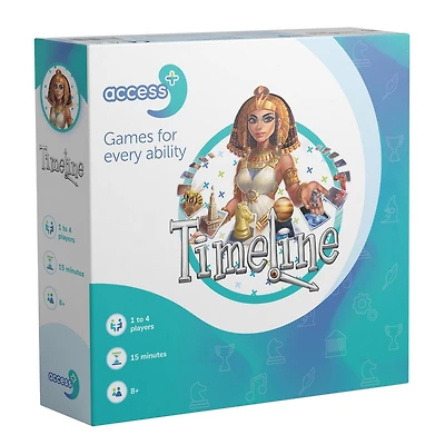 TIMELINE - ACCESS + ANGLAIS<br>Jeu de société adapté par les professionnels de la santé pour les troubles cognitifs TDAH et autisme Carte de jeux intelligente pour enfants et adultes 8+ 1-4 joueurs 15