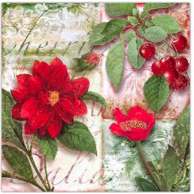Lot De 20 Serviettes De Table 3 Plis (Fleurs Des Fêtes) - Lot De 6