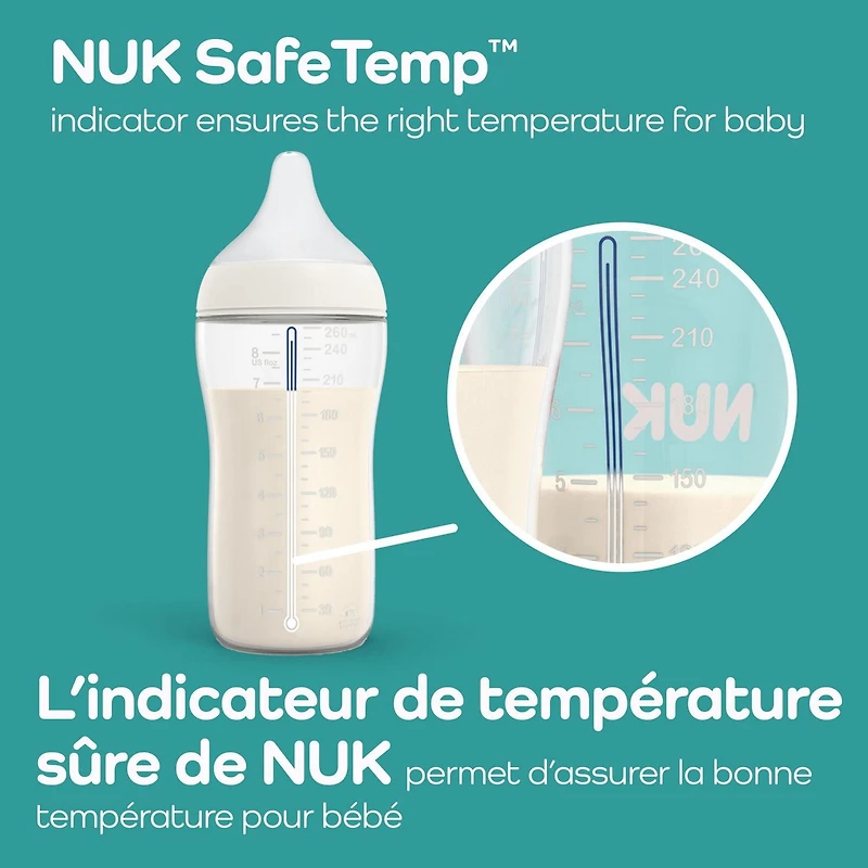 Biberon à débit moyen NUK Match parfait, 240 mL (8 oz)