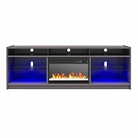 Ameriwood Home Luna Electric Fireplace TV Stand for TVs up to 65", Graphite Gray