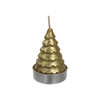6pk Metallic Christmas Tree Tealight Candles