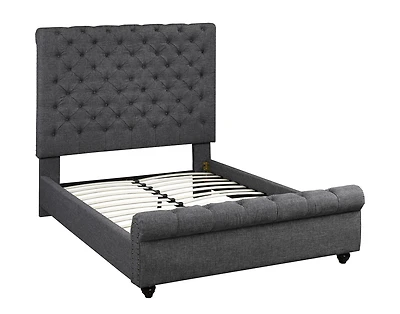 Evelyn Queen Platform Bed, Grey