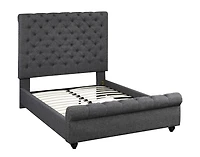 Evelyn Queen Platform Bed, Grey