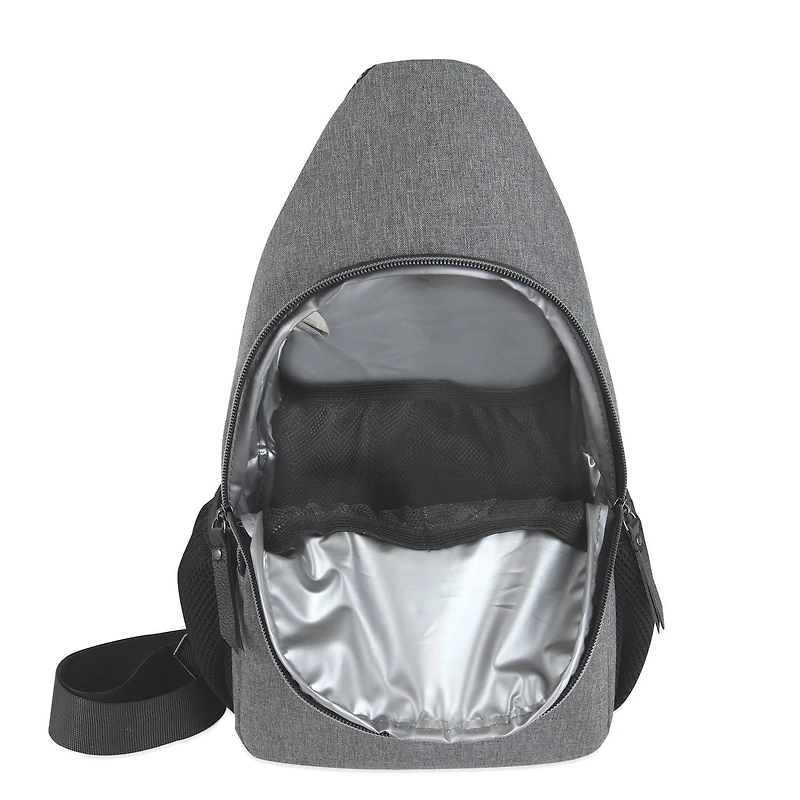 Sac à dos à pochettes multiples et à double fermeture éclair pour le sac à dos de couches de Baby Essentials, gris et noir