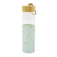 Bouteille d'eau en verre vert Hometrends avec manchon en silicone, 570 mL, 1 pièce