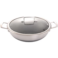 Verka Tri Ply Stainless Steel Wok (Karahi) 28cm, with Lid, comes with two handles