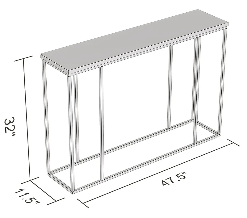 Safdie & Co. Table D'Entrée Console, Table D'Appoint 47po L Taupe Foncé avec Métal Noir pour Salon