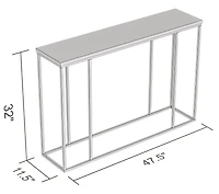 Safdie & Co. Table D'Entrée Console, Table D'Appoint 47po L Taupe Foncé avec Métal Noir pour Salon