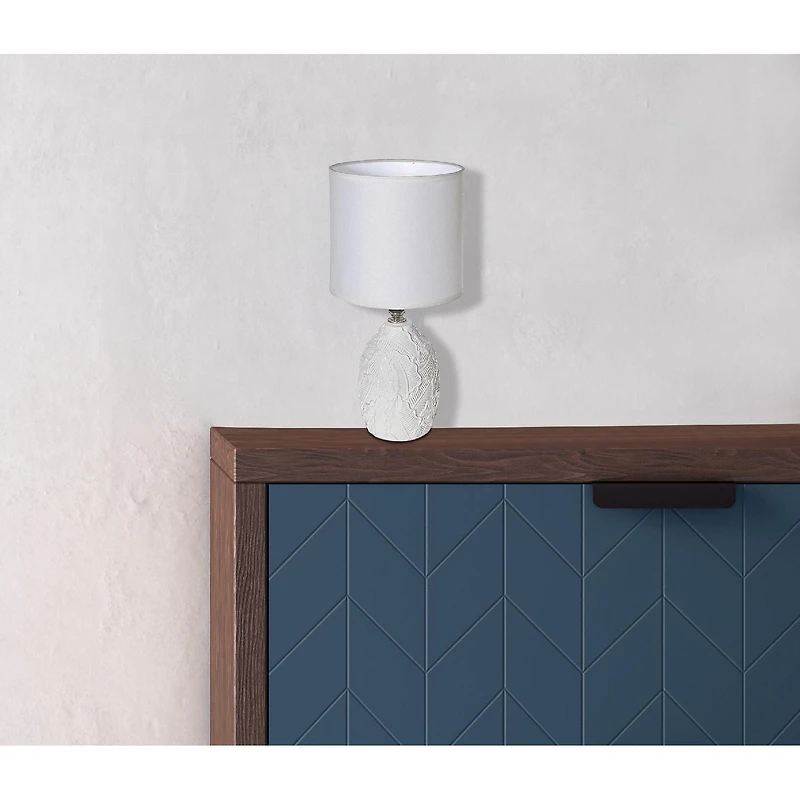 Lampe De Table En Céramique Avec Plaquette D'Ombrage Blanc