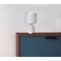 Lampe De Table En Céramique Avec Plaquette D'Ombrage Blanc