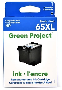 Cartouche d'encre noire remise a à neuf HP65 XL Green Project, (H-65XLBK) Noir