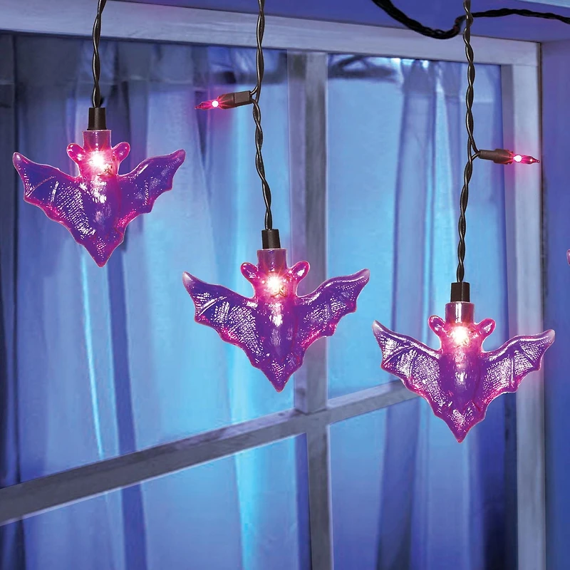 Way to Celebrate - Lumières d'Halloween en glaçons de chauve-souris pourpres, 35 pièces