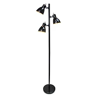 Lampe de sol en métal à 3 lumières pour arbre, finition noire, Simple Designs