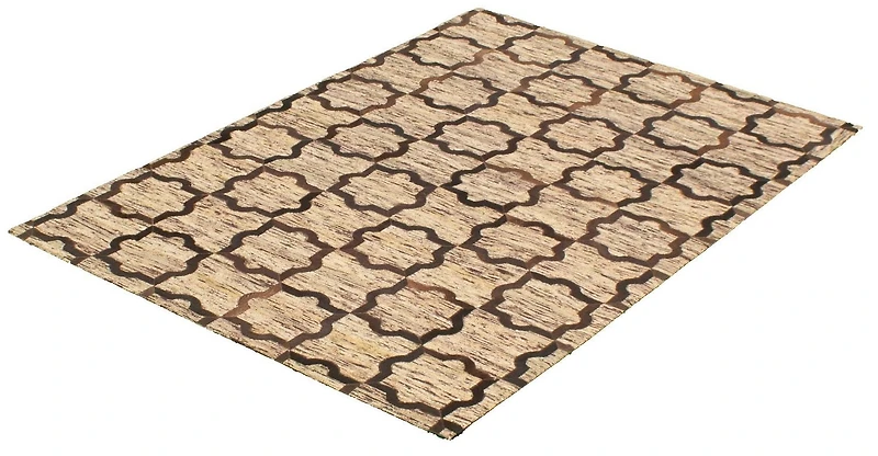 ECARPETGALLERY Tapis Fait à la Main pour Salon, Salle à Manger et Chambre à Coucher Transitionnel Collection Patchwork en cuir 4'6" x 6'6" en Brun