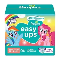 Pampers Easy Ups Girls & Boys Potty Training Pants, Size 5 (3T4T), Peppa Absorbent Training Underwear, Up to 100% Leakproof Day and Night, Hypoallergenic, 46CT