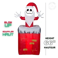 Animated Christmas Inflatable Jack Skellington in Chimney
