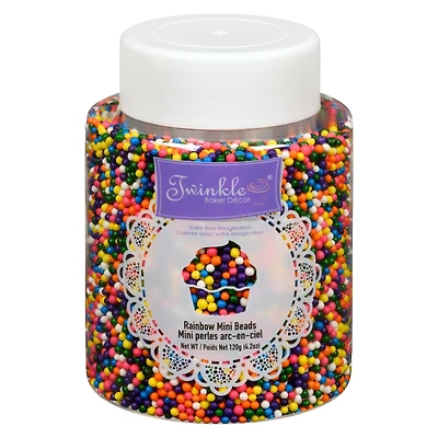 Twinkle Rainbow Mini Beads Sprinkles, 120g