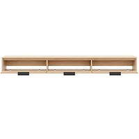 Meuble TV mural Nexera Slim 72 po à 3 portes et 3 armoires, chêne blond naturel