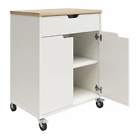 Systembuild Evolution Versa 2 Door/1 Drawer Storage Cart with Locking Casters , White and Weathered Oak