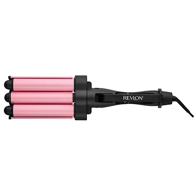 Revlon Wave Master 3 Barrel Ceramic Jumbo Waver/Hair Crimper, Pink, Wave Master with 3 Jumbo Barrels