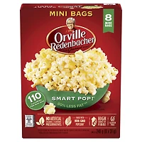 Orville Redenbacher Smart Pop! Micro-ondes maïs soufflé, 8 mini sac (8 x 31 g) 248 g sans OGM, grains entiers micro-ondes  maïs soufflé  avec a source élevée de fibres et 80% moins de gras*