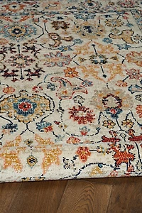 Tapis d'appoint Grand Zéro Laramie ivoire & bleu de 3 pi x 5 pi
