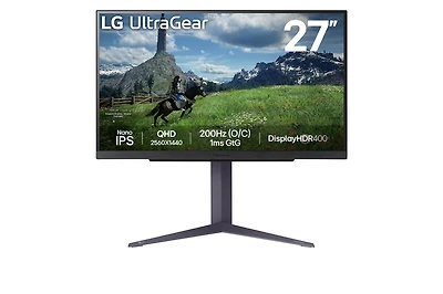 LG UltraGear 27", 2560 x 1440, Black, 27GS85Q-B