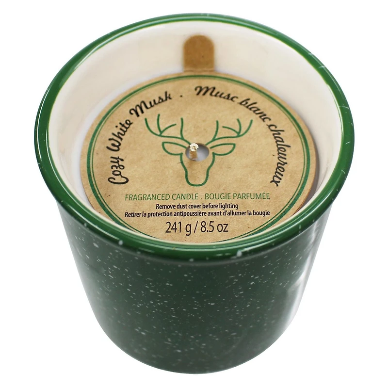 Canadiana 8.5oz Cozy White Musk Scented Ceramic Candle