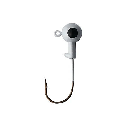Eagle Claw QNLJB01-18 Gabarits en étain à tête ronde, 1/8 oz, blanc, paquet de 5 Gabarits en étain à tête ronde