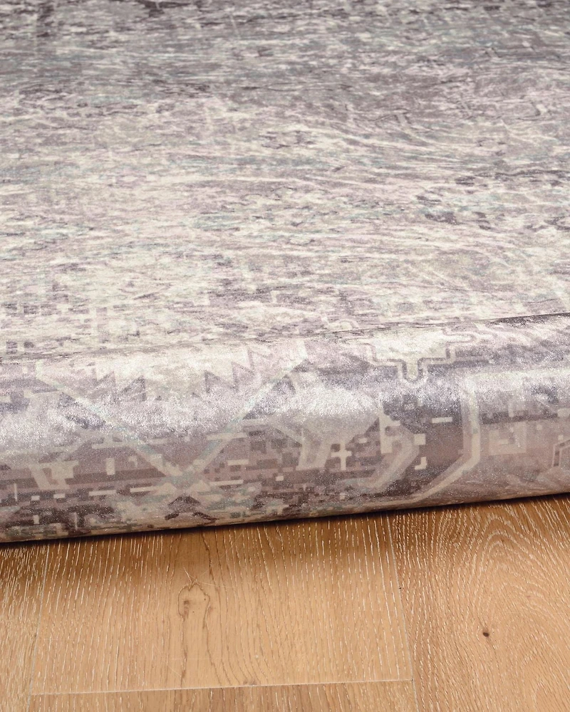 Tapis Emerald Farlin noir & ivoire de 6 pi 7 po x 9 pi 7 po