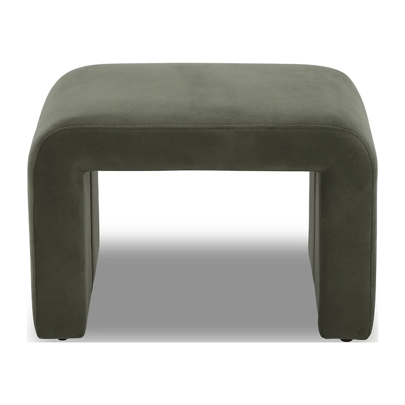 Better Homes & Gardens Juliet Velvet Waterfall Ottoman, Olive
