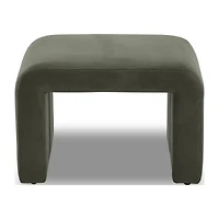 Better Homes & Gardens Juliet Velvet Waterfall Ottoman, Olive