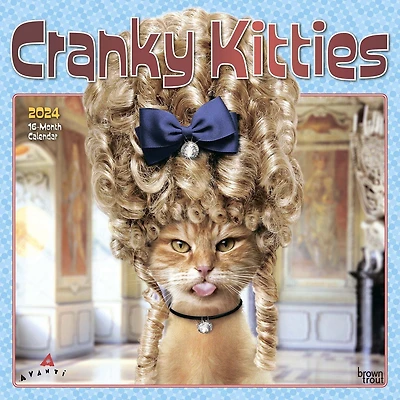 BrownTrout Avanti Cranky Kitties 2024 12x24 Inch Square Wall Calendar, 9781975466503