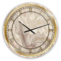 Designart Onyx Blanc Marbre Blanc Naturel horloge murale