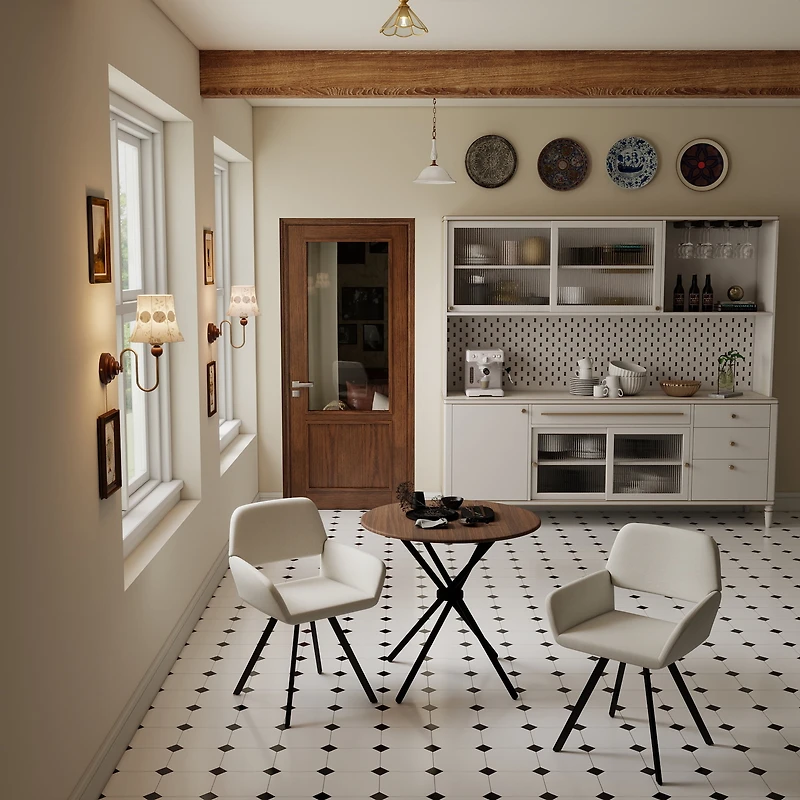 Ensemble de salle à manger moderne Homy Casa 3 pièces avec table ronde de 80 cm (31,5 pouces) imitation bois et 2 chaises pivotantes, style industriel, idéal pour les petits espaces