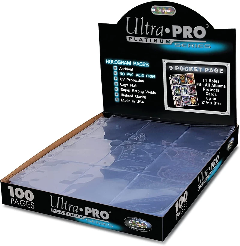 Ultra PRO Platinum Series Pocket Pages (100ct) pour Cards et Photos 9-Pocket pour 2-1/2" x 3-1/2" Standard Size Cards
