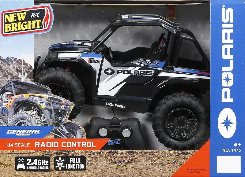 Nouveau radiocommande Polaris General 1000 ATV Bleu 1/13
