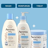 Crème hydratante pour le corps Aveeno Soin de l’eczéma pour bébés avec céramides, lotion pour peau sèche, sans parfum, sans parabènes, avoine colloïdale 330 ml