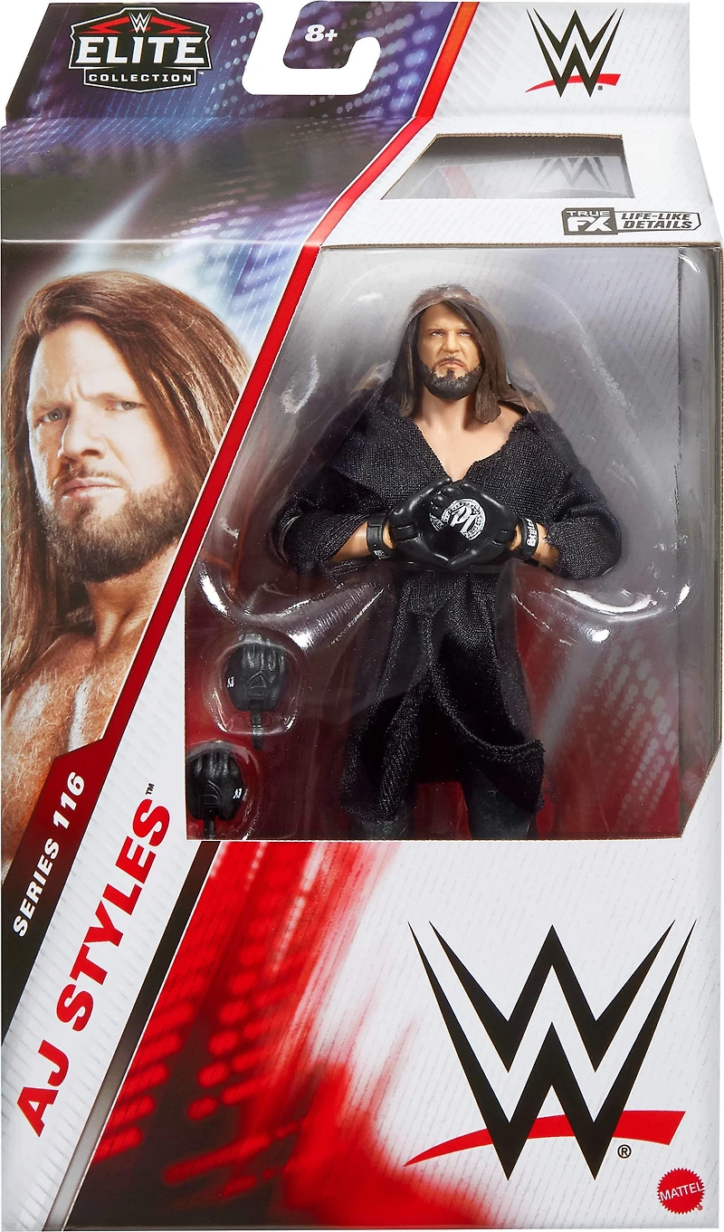 WWE Elite AJ Styles Action Figure, Series #116 6-inch Collectible with Articulation & Accessories