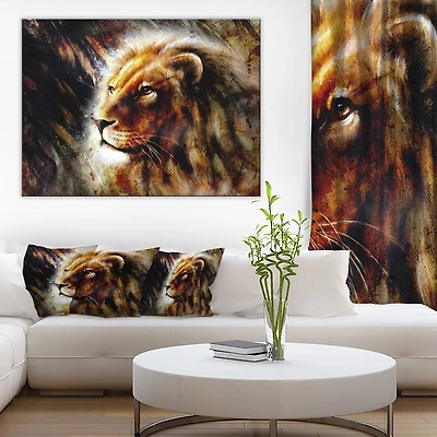 Impression sur toile « lion majestueusement paisible » Design Art