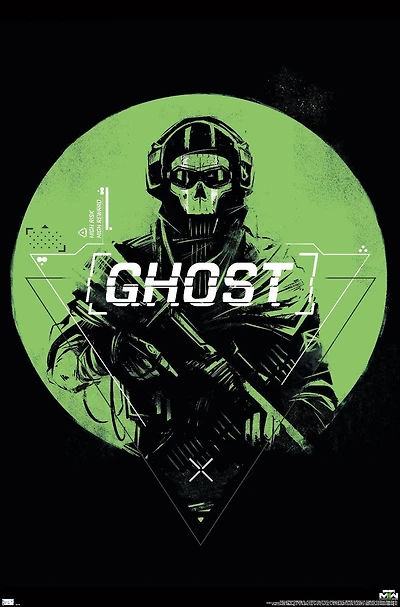 Call of Duty: Modern Warfare 2 - Ghost Emblem Wall Poster, 22.375" x 34"