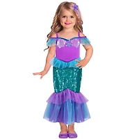 Déguisement d'Halloween Miss Sirène pour tout-petits, 3-4 ans, violet, par Way to Celebrate