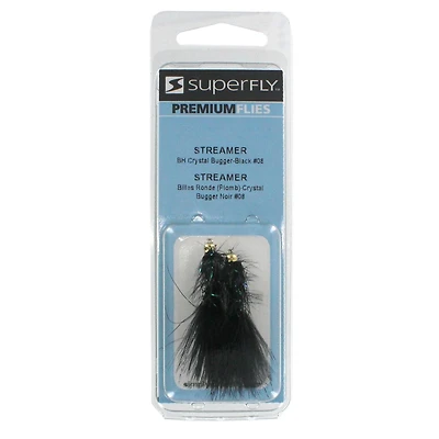 SuperFly FLY1445-08P Streamer-BH Cristal Bugger-Noir Streamer-BH Cristal Bugger-Noi