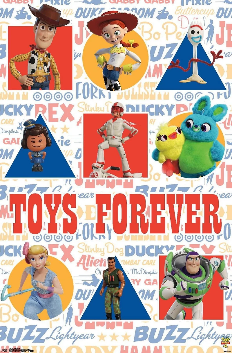 Disney Pixar Toy Story 4 - Grid Wall Poster, 22.375" x 34"