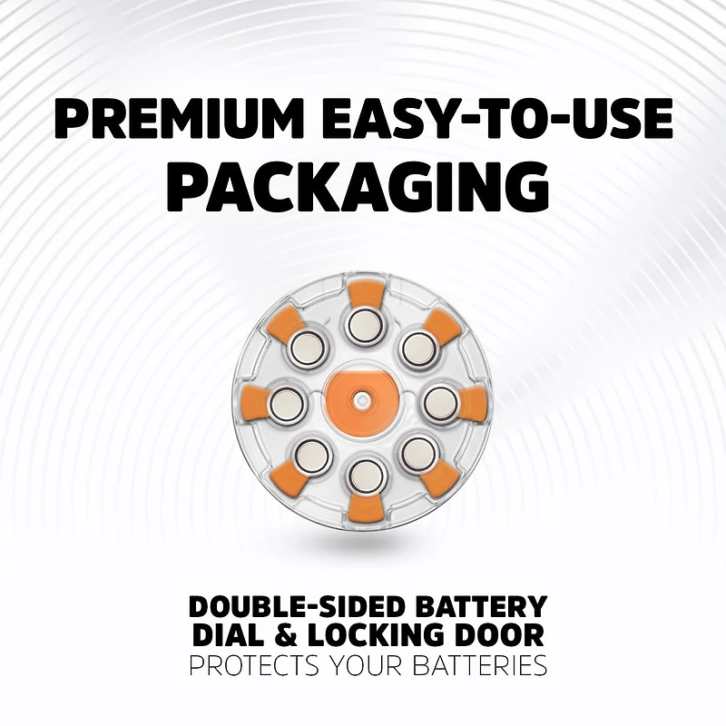 Energizer Hearing Aid Batteries Size 13, Orange Tab, 16 Pack